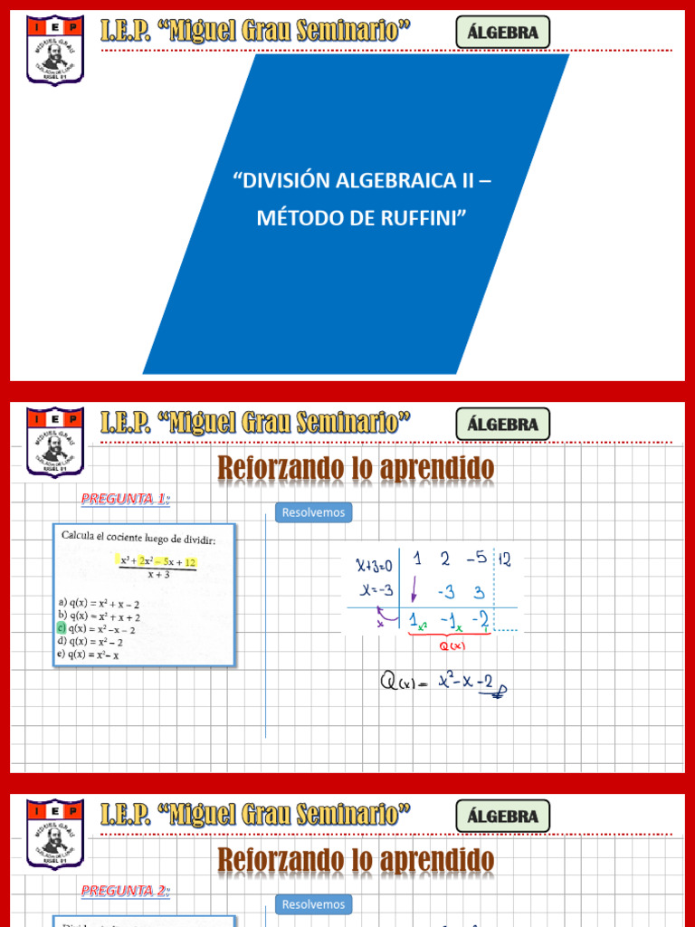 6° Tema - Division Algebraica - Met. Ruffini FINAL | PDF