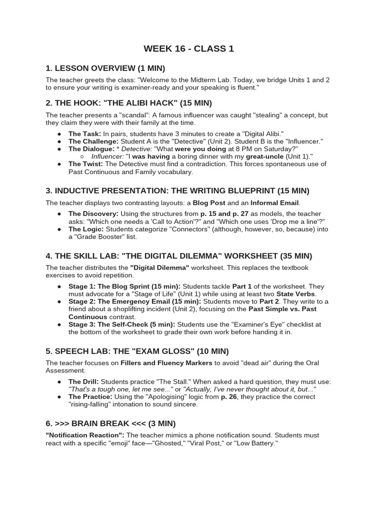 SCRIPT - WEEK 16 - CLASS 1 | PDF | Human Communication | Linguistics
