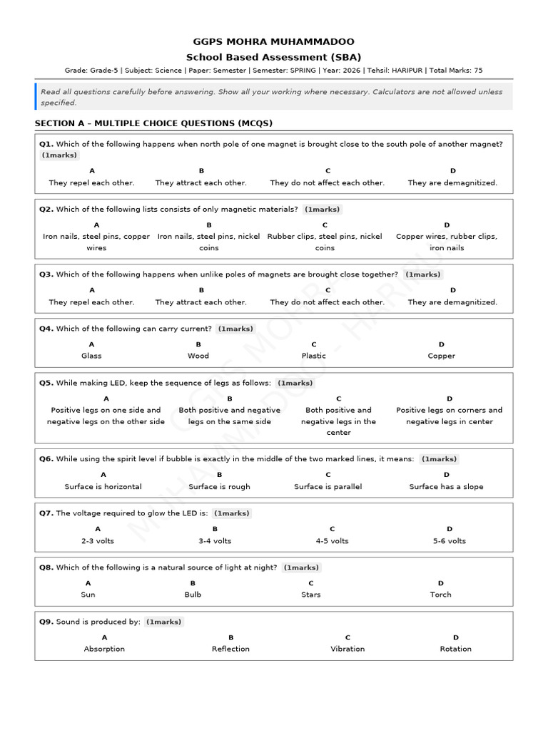 Science Grade-5 Semester | PDF | Satellite | Magnet