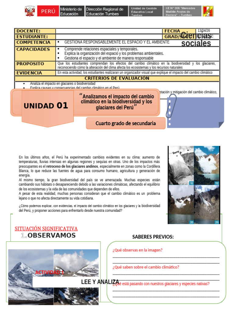 Ficha El Cambio Climatico Cuarto 26 | PDF | Cambio climático ...