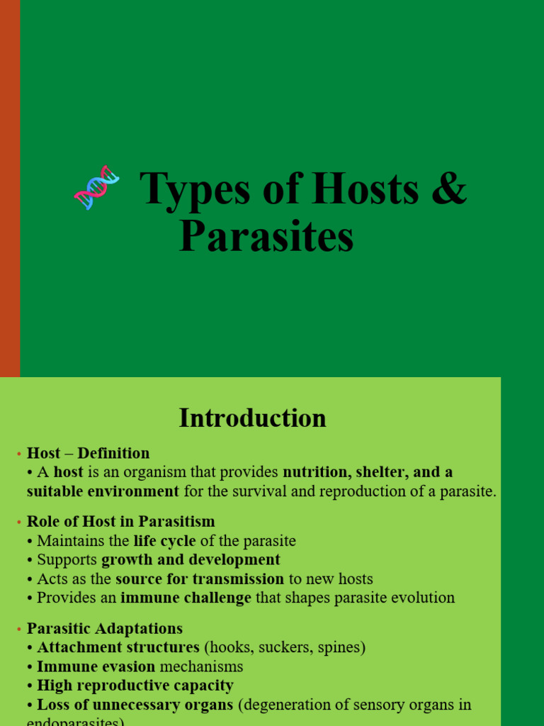 Types of Hosts and Parasites | PDF | Parasitism | Plasmodium