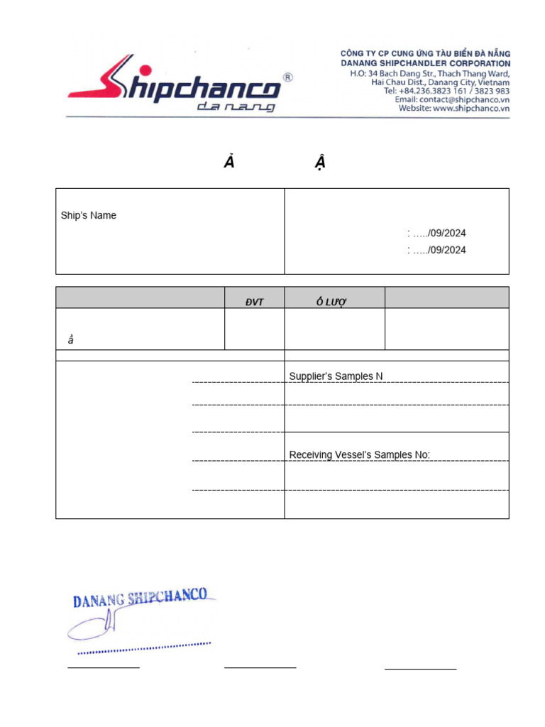 Bunker Delivery Note | PDF