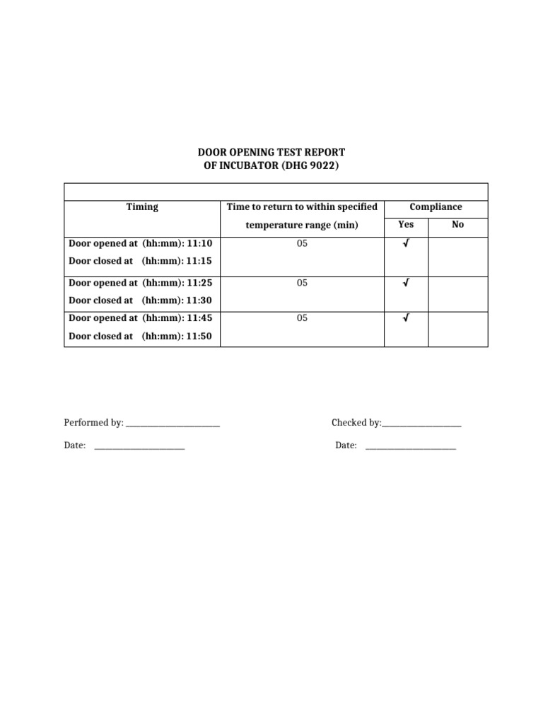 Door Opening Test | PDF