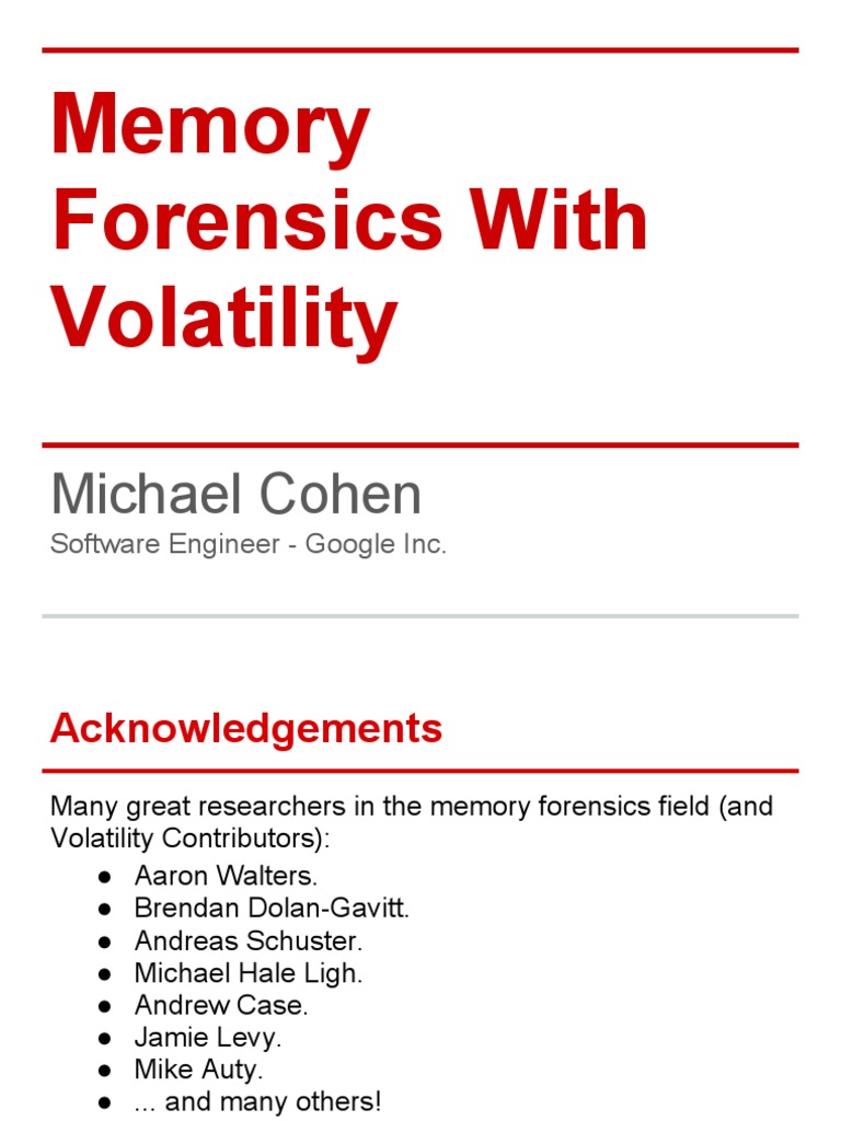Memory Forensics With Volatility | PDF | Kernel (Operating System ...