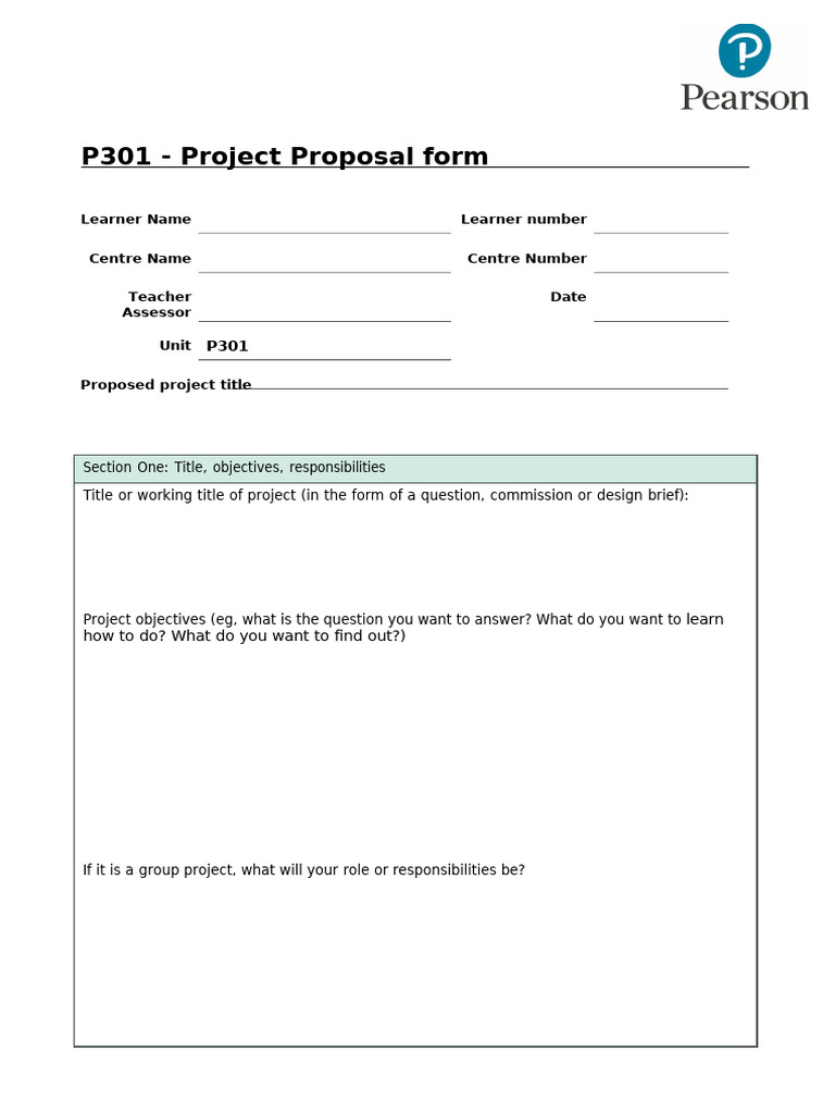 3、p301 Project Proposal Form v3 | PDF