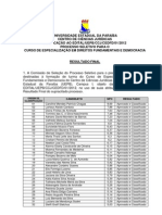 Resultado Final - Seleção - Direitos Fundamentais e Democracia