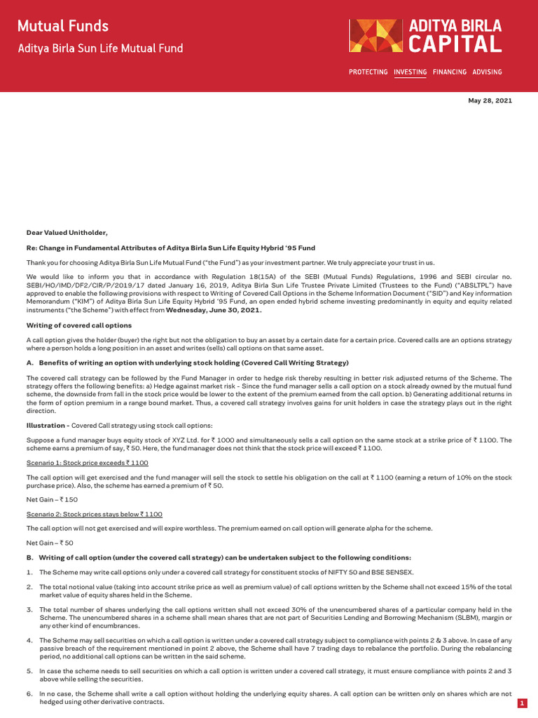 Covered Call Strategy Letter-to-Unitholders-ABSL-Equity-Hybrid-95-Fund ...