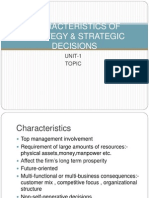 Characteristics of Strategy &amp; Strategic Decisions