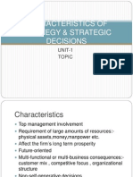 Characteristics of Strategy &amp Strategic Decisions