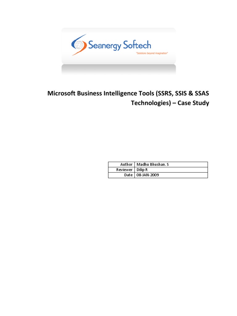 Case Study SQL Server Business Intelligence PDF Microsoft Sql