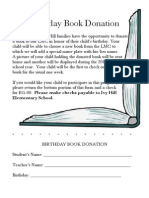 Birthday Book Donation 2012-13
