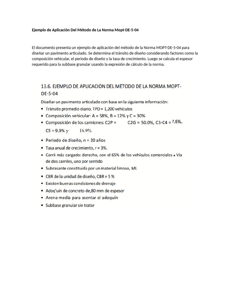 Ejemplo de Aplicación Del Método de La Norma Mopt | PDF
