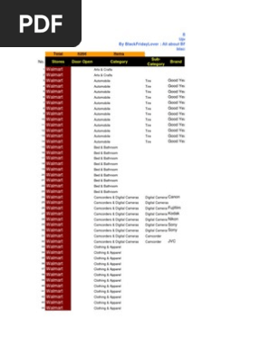 BFL Black Friday 2011 SpreadSheet, PDF, Personal Computers