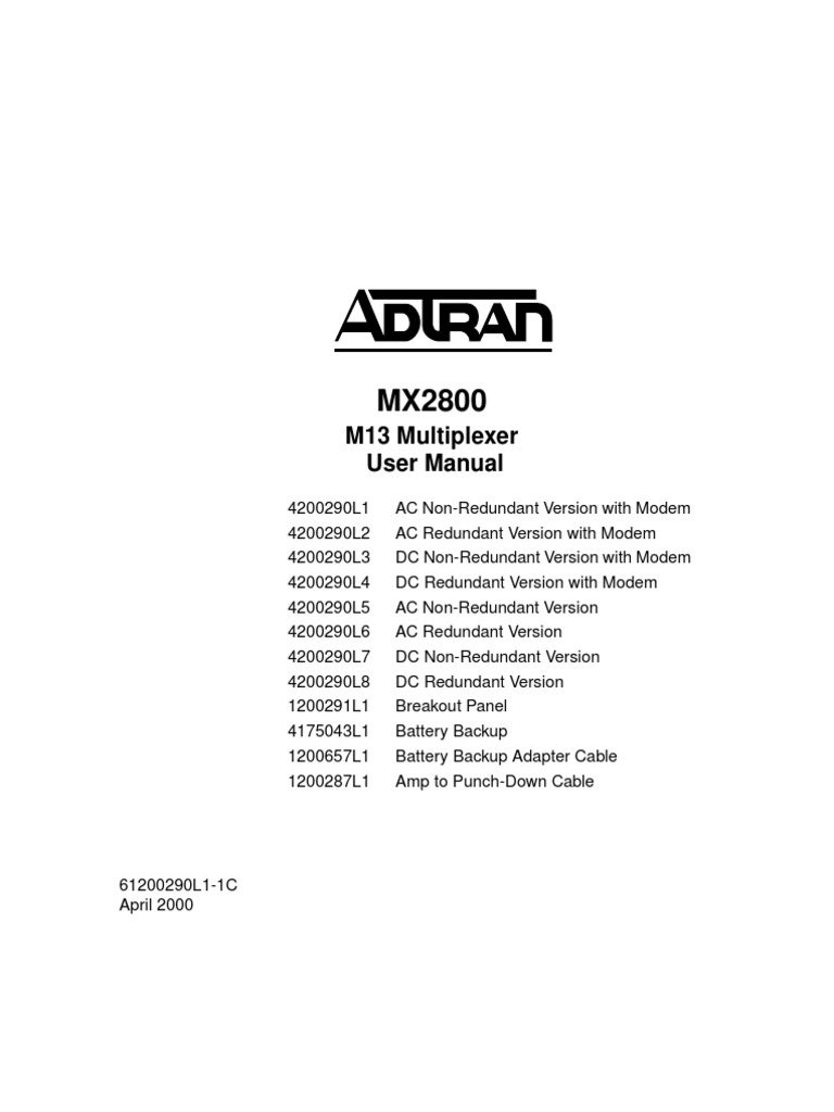 Mx2800 User Manual | Electrical Connector | Computer Network