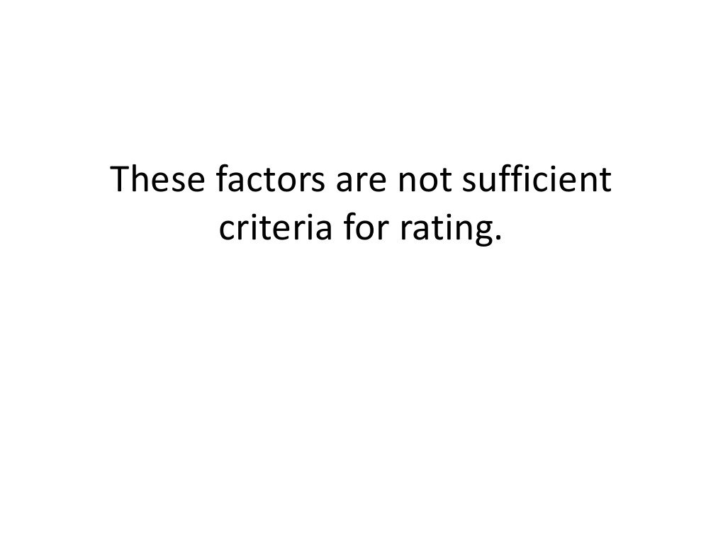 These Factors Are Not Sufficient Criteria For Rating | PDF