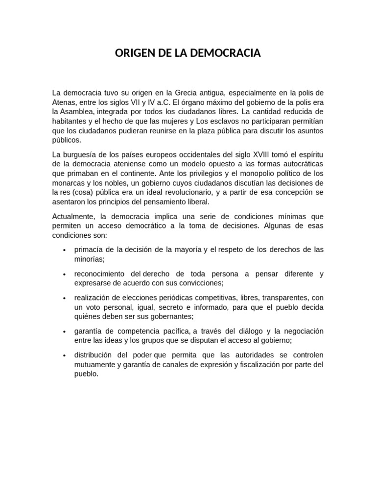 Origen de La Democracia | PDF