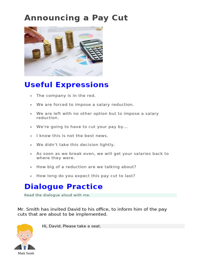 Announcing a Pay Cut | PDF | Salary | Economies