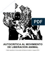 Autocrítica al movimiento por la liberación animal