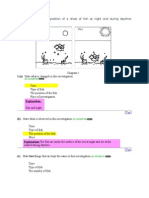 Diagram 1: Diagram 1 Shows The Position of A Shoal of Fish at Night and During Daytime