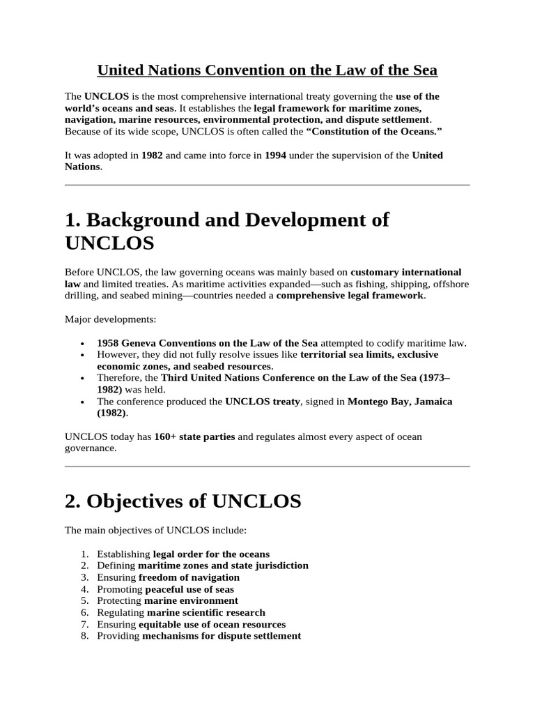 United Nations Convention on the Law of the Sea | PDF | Territorial ...