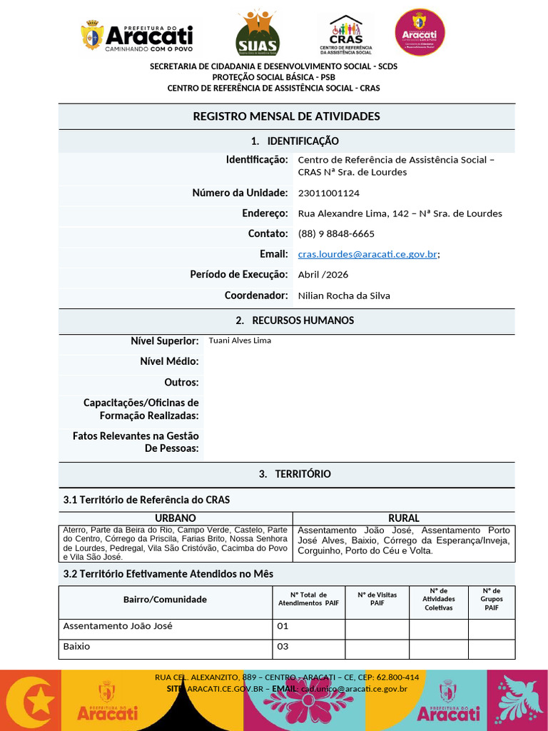 Abril - 26 - RMA CRAS | PDF