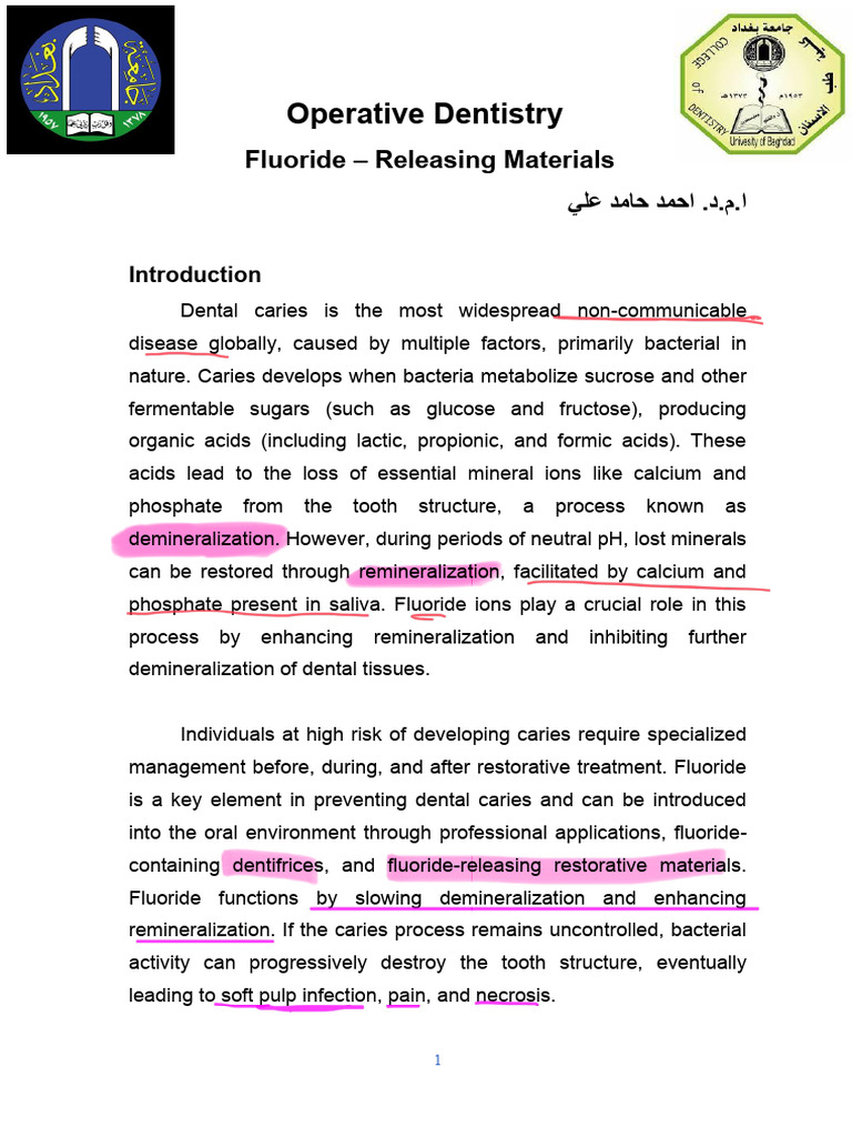 Flouride | PDF | Dental Composite | Tooth Enamel
