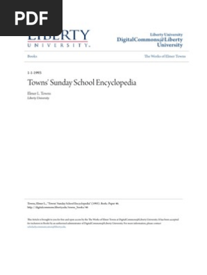 Towns Sunday School Encyclopedia Sunday School Evangelism - 