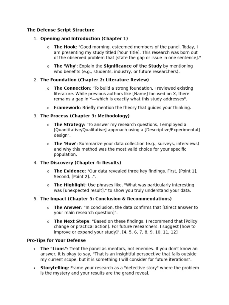 The Defense Script Structure | PDF | Cognition | Scientific Method