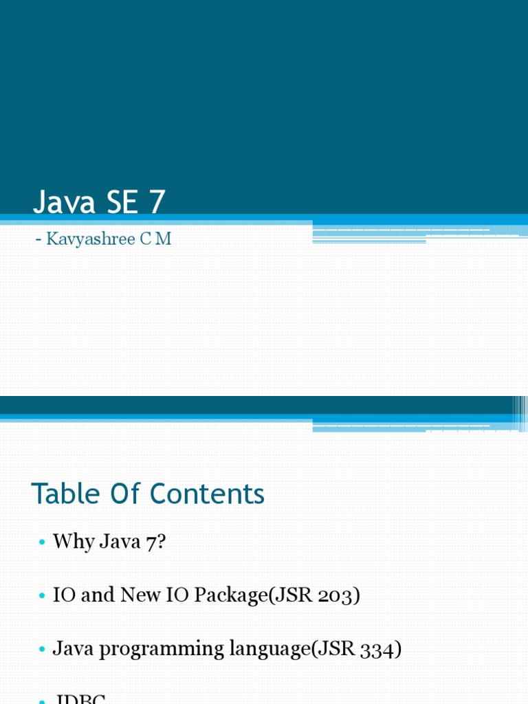 Java SE 7: - Kavyashree C M | PDF | Object Oriented Programming | Data ...