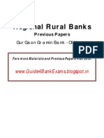 Regional Rural Banks Previous Papers - Gurgaon Gramin Bank