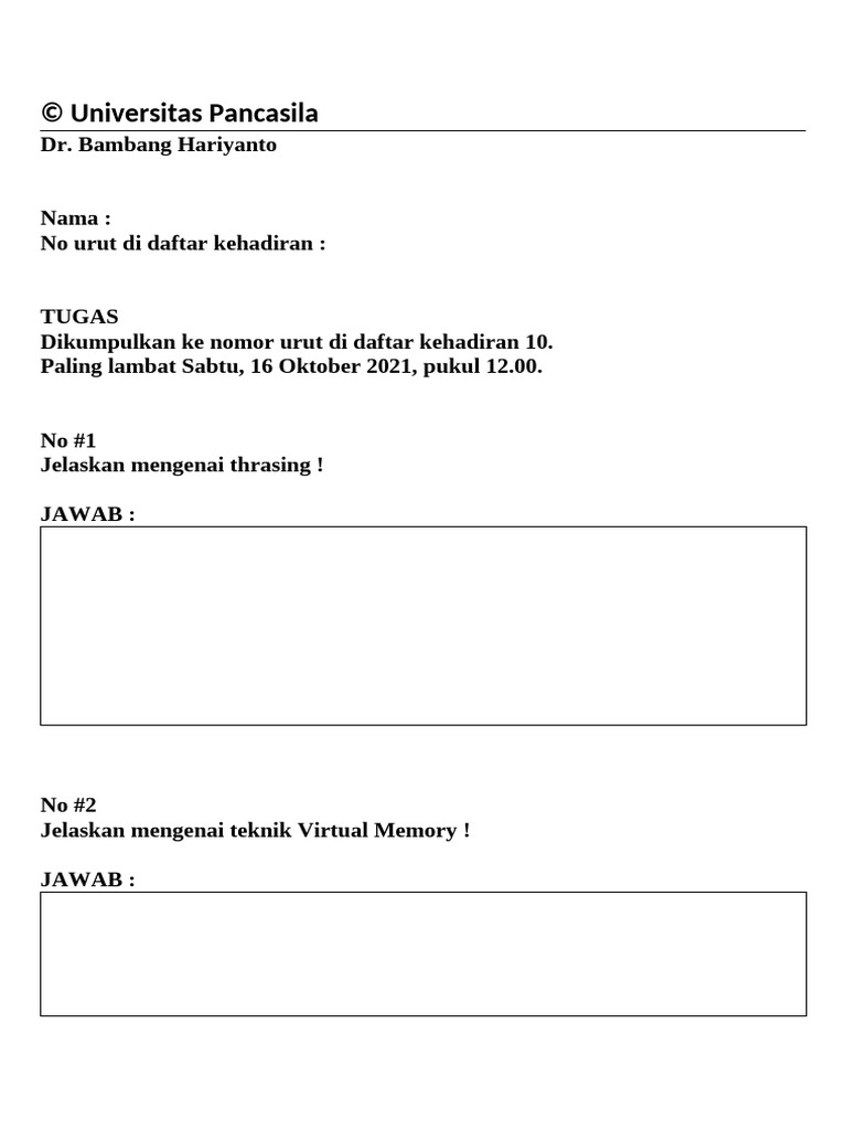NOTE -T05- Tugas [Kelas] [No Urut 9999999] [Nama] | PDF
