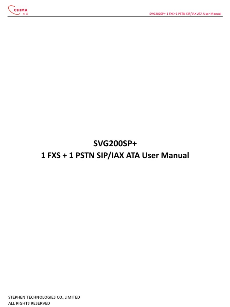 Svg200sp+ Sip Iax Ata User Manual | PDF | Session Initiation Protocol ...