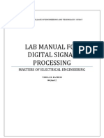Lab Manual For Digital Signal Processing: Masters of Electrical Engineering