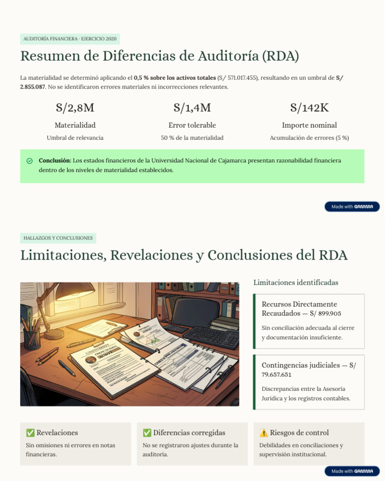 Resumen de Diferencias de Auditoria RDA | PDF