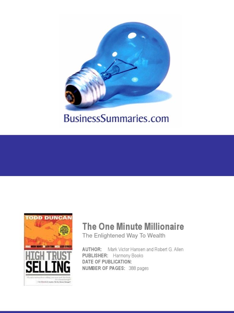 The one minute millionaire pdf millionaire mentorship