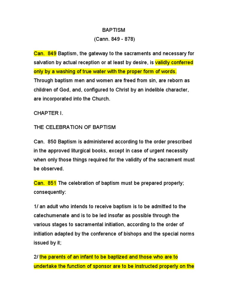 05 Canon Law Baptism, Confirmation PDF Confirmation Baptism