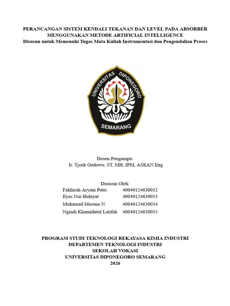Perancangan Sistem Kendali Tekanan Dan Level Pada Absorber | PDF