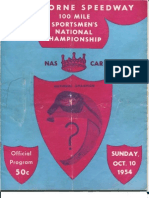 Langhorne Speedway, October 10 1954 Nascar Race Program...