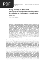 Early Reading in Kannada: The Pace of Acquisition of Orthographic Knowledge and Phonemic Awareness