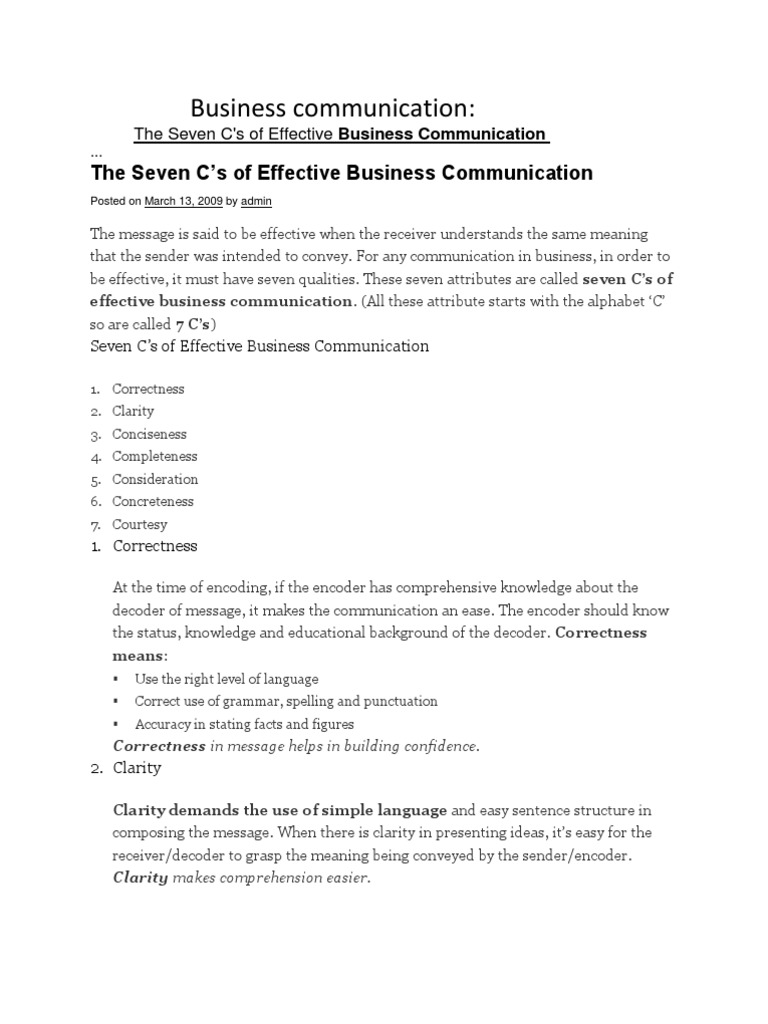 The Seven C | PDF | Communication | Human Communication
