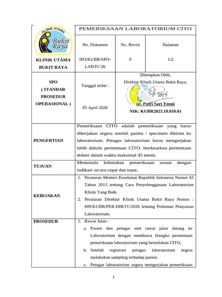 17.3 Spo Pem Lab Cito | PDF