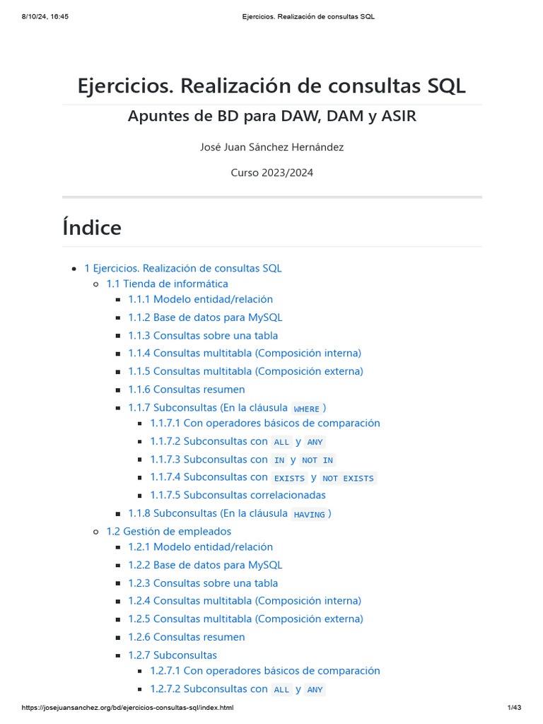 Ejercicios. Realización de Consultas SQL | PDF | SQL | Presupuesto