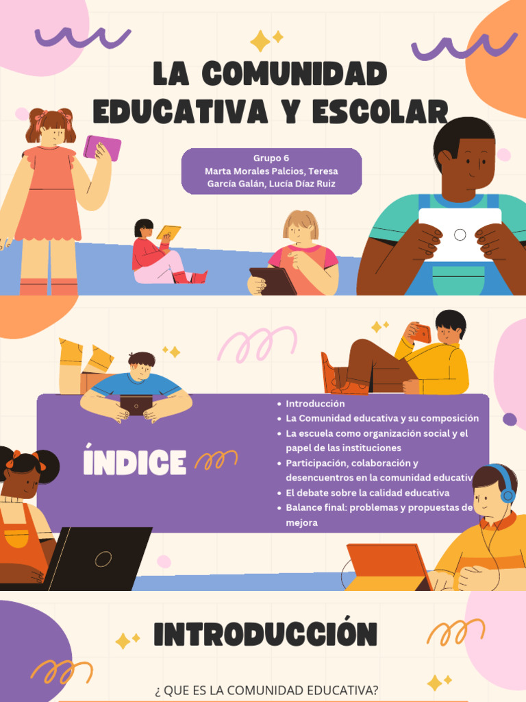 Grupo 6. La Comunidad Educativa y Escolar - Presentación | PDF ...