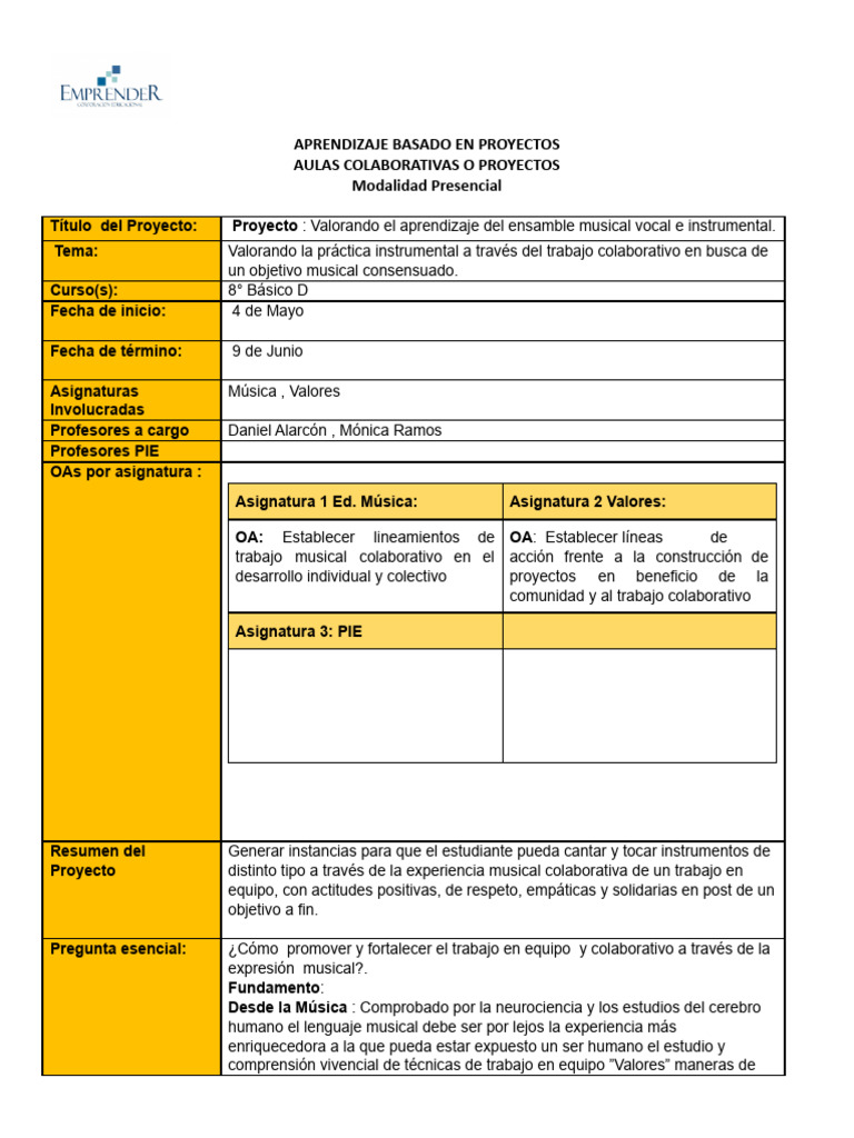 Formato Abp 8 D Basico 2022docx | PDF | Empatía | Aprendizaje