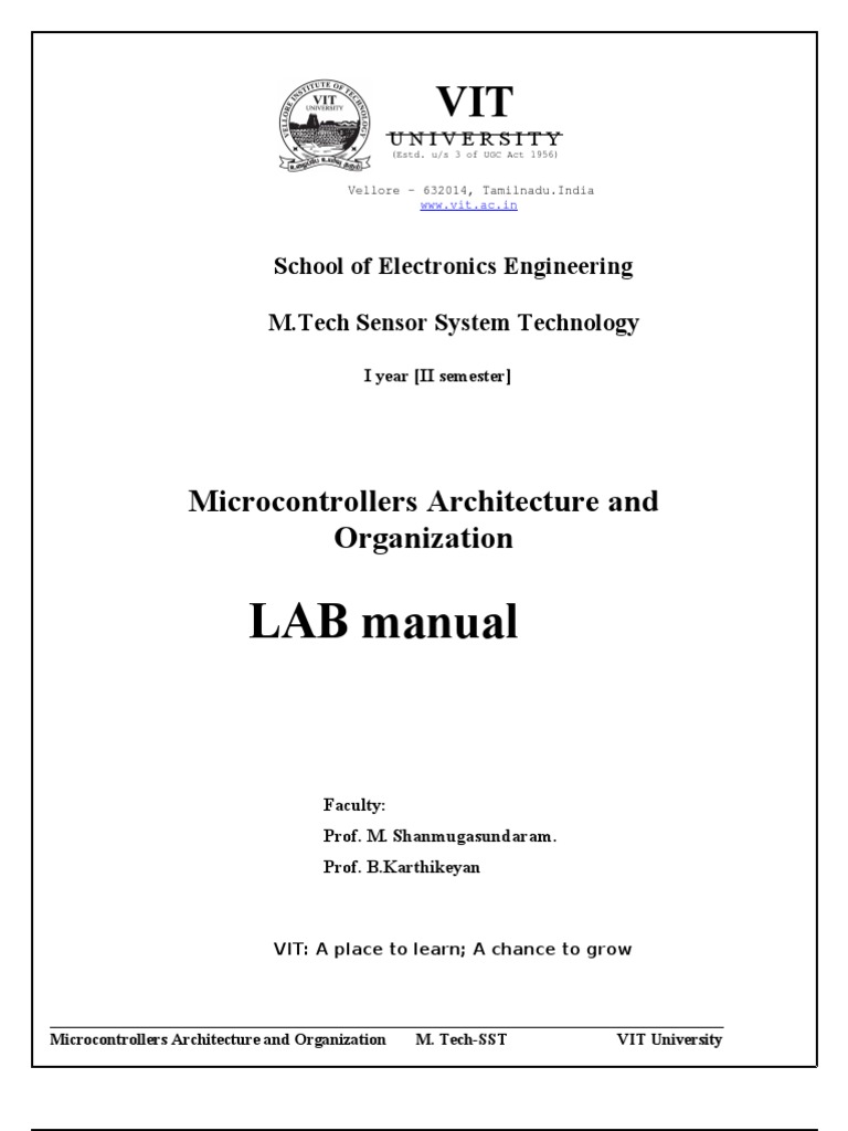 M.Tech Microcontrollers Lab Manual | PDF | Computer Keyboard | Binary ...