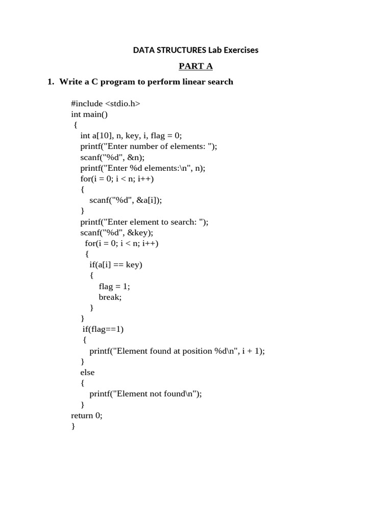DATA STRUCTURES Lab Exercises | PDF | Queue (Abstract Data Type ...