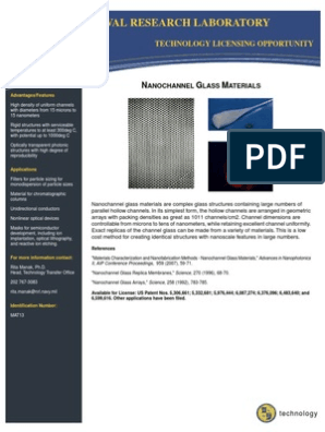 Hassy Kijkgat tuberculose Nanochannel Glass Materials | PDF