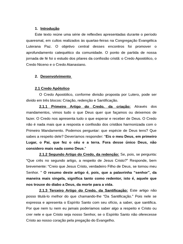 Unidade 2 Atividade Avaliativa II | PDF | Trindade | Deus