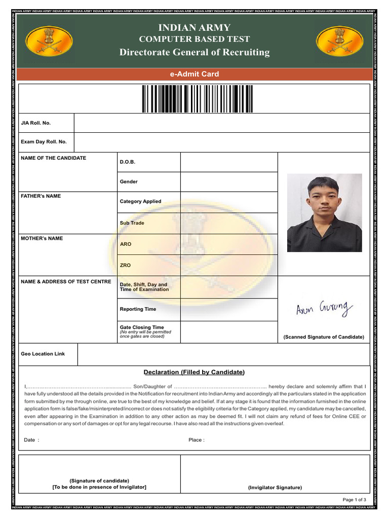 E Admit Card | PDF | Identity Document | Password