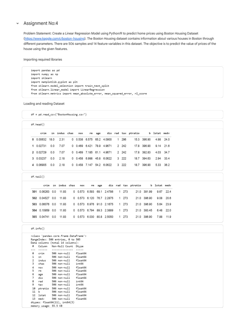 Dsbda 4 | PDF | Mean Squared Error | Actuarial Science